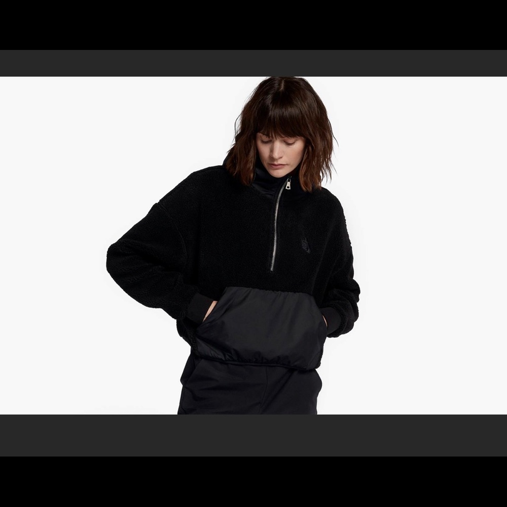 Nike Lab Essential Sherpa fleece half zip hoodie